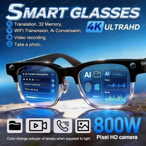 800W Pixel Camera Smart Glasses