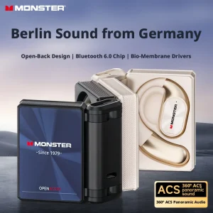 Open bi-folding wireless Bluetooth headset