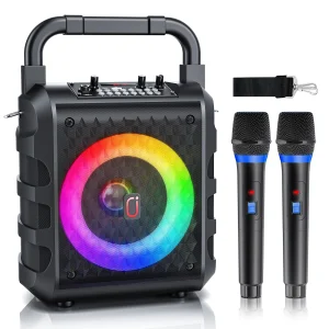 Portable Bluetooth Speaker with Microphone and LED Light
