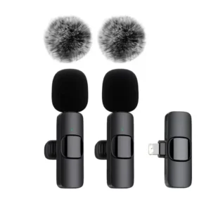 2 Pcs Wireless Lavalier Microphone